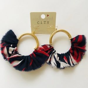C.I.T.Y Fabric & Metal Earrings